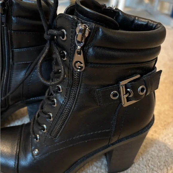Guess Black Leather Heeled Boots - Picture 4 of 11